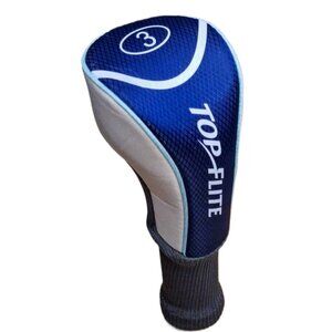 Top Flite #3 Wood Head Dark Blue White Cover Excellent